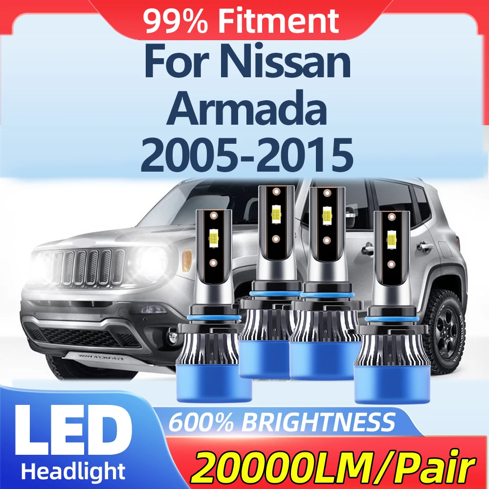 

240W 40000LM LED Headlight Bulbs 12V Car Lights 6000K White High Low Beam For Nissan Armada 2005-2010 2011 2012 2013 2014 2015