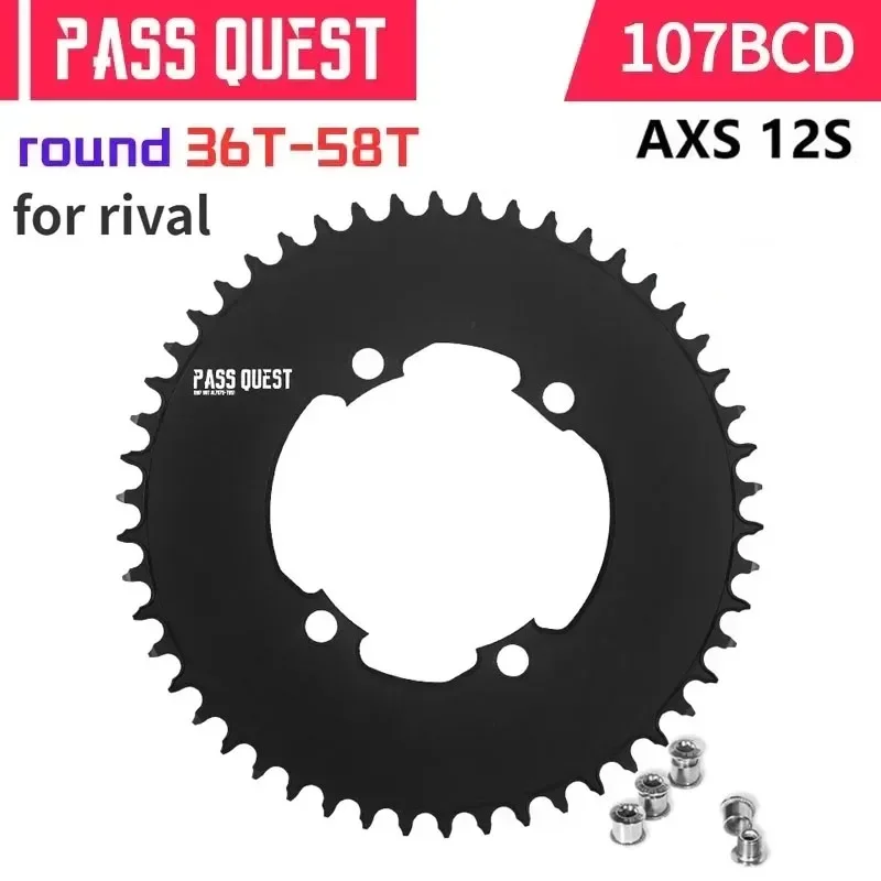 Round Chainring 107BCD for Sram Rival AXS 12S Crankset 107 Bcd 36T 40T 42T 54T 56T 58T MTB Road Bike Chainwheel