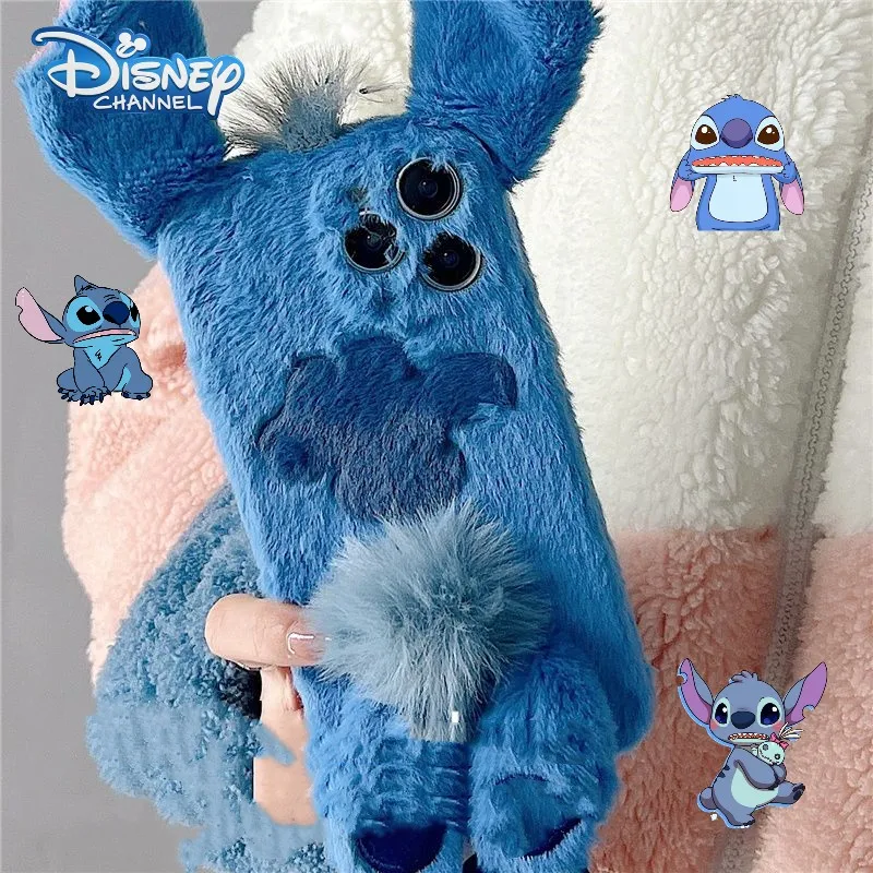 

Plush Cartoon Stitch Iphone 14 Phone Case Iphone13Promax New Winter Soft Student Kawaii Disney Model Doll Accessories Girl Gift