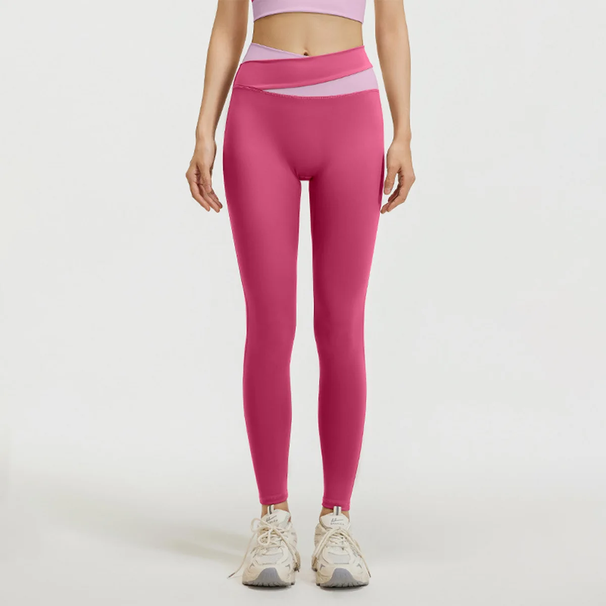 Women's High Waist Patchwork Yoga Pants Butt Lift Tummy Tightening Seamless Leggings for Workout