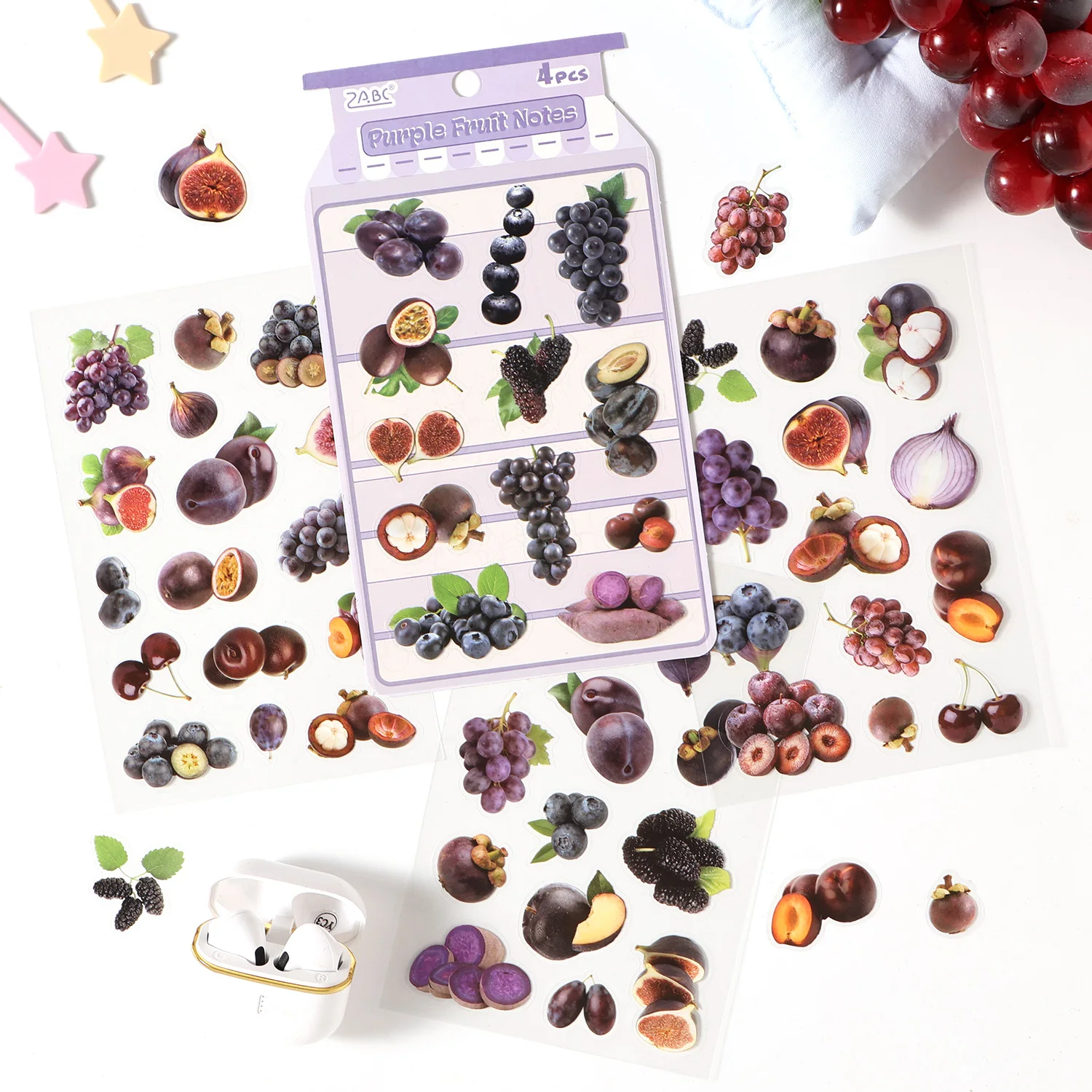 Picture 5: 4Pcs Orange Strawberry Fruit Series Die cut Adhesive Sticker Journal Japanese stationery Decoration Scrapbook Diary Cute Sticker
