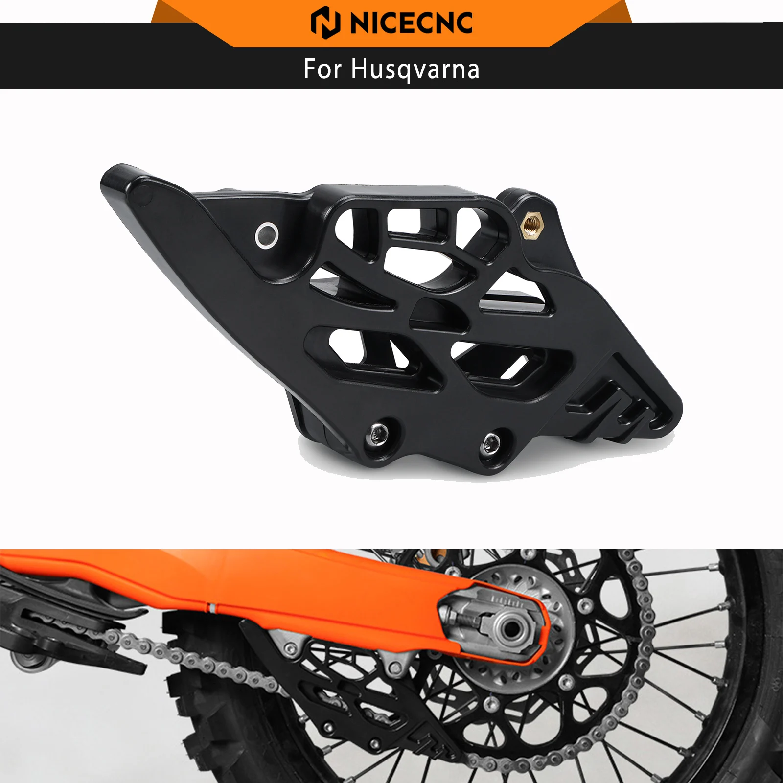 

NICECNC Rear Chain Guide Slider Protector For Husqvarna TE300 TE250 FE350 FE450 FE501 FE250 2024 TX300 FX450 TC125 2023-2024