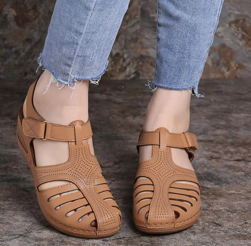 New Women's Sandals Premium Orthopedic Bunion Corrector Flats Casual Soft Sole Beach Wedge Vulcanized Shoes Zapatillas De Mujer