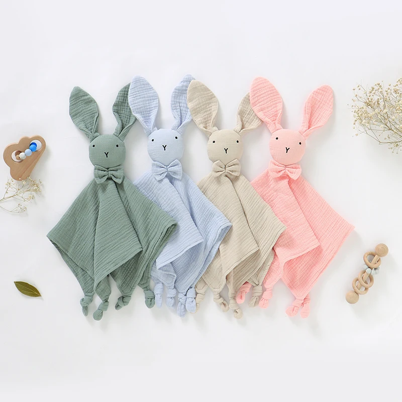 

Baby Appeased Towels Cotton Infant Girls Boys Comfort Washcloth Cute Tie Rabbit Newborn Calm Blanket Kid Sleep Toy 37*37CM Bunny