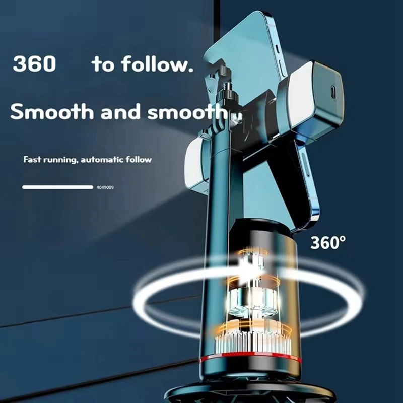 Stabilisateur de cardan rotatif à 360 °, perche à selfie, suivi du visage de bureau, support d'obturation à distance, lumière Bluetooth, Q02