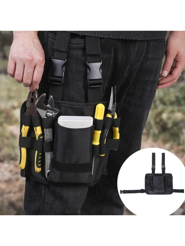 Kit d'outils professionnels pour réparation automobile, pochette de ceinture, sac polyvalent suspendu à la taille, matériel réglable noir et sac à outils pour électricien