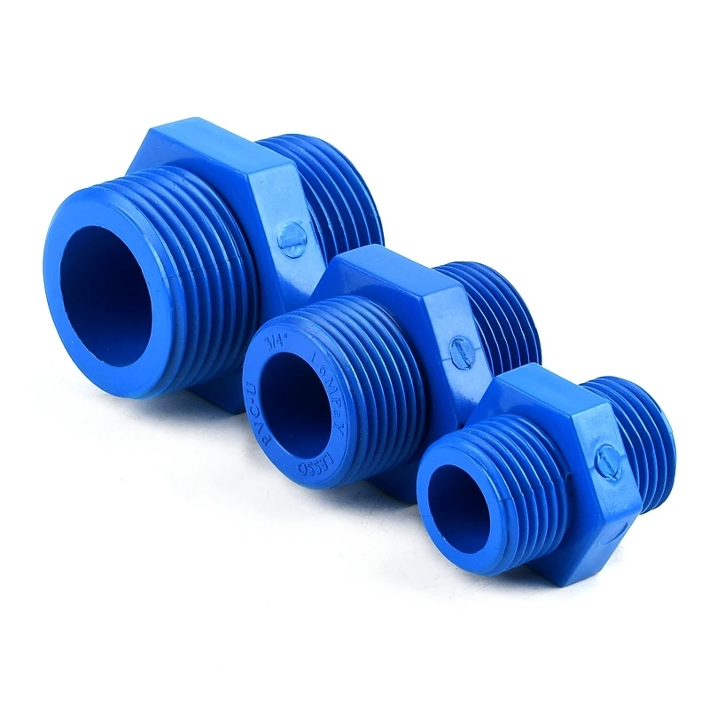 1/2-2Inch Male Thread PVC Straight Connectors Aquarium Fish Tank Feedwater Connectors Garden Water Tube Thread Joint Adapter