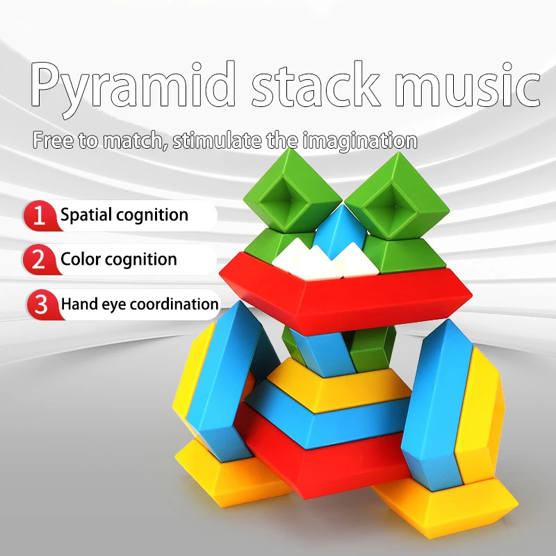 Children\'s Toys Puzzle Intelligence Development Brain Pyramid Stacked Music Blocks Creative Stacked High Tower