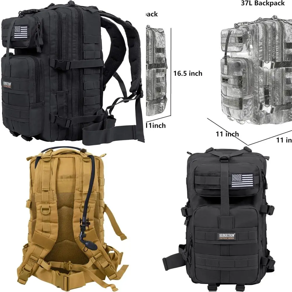 

Seibertron Falcon Водоотталкивающий походный рюкзак для кемпинга Компактная сумка Summit Bag (черный 37 л)