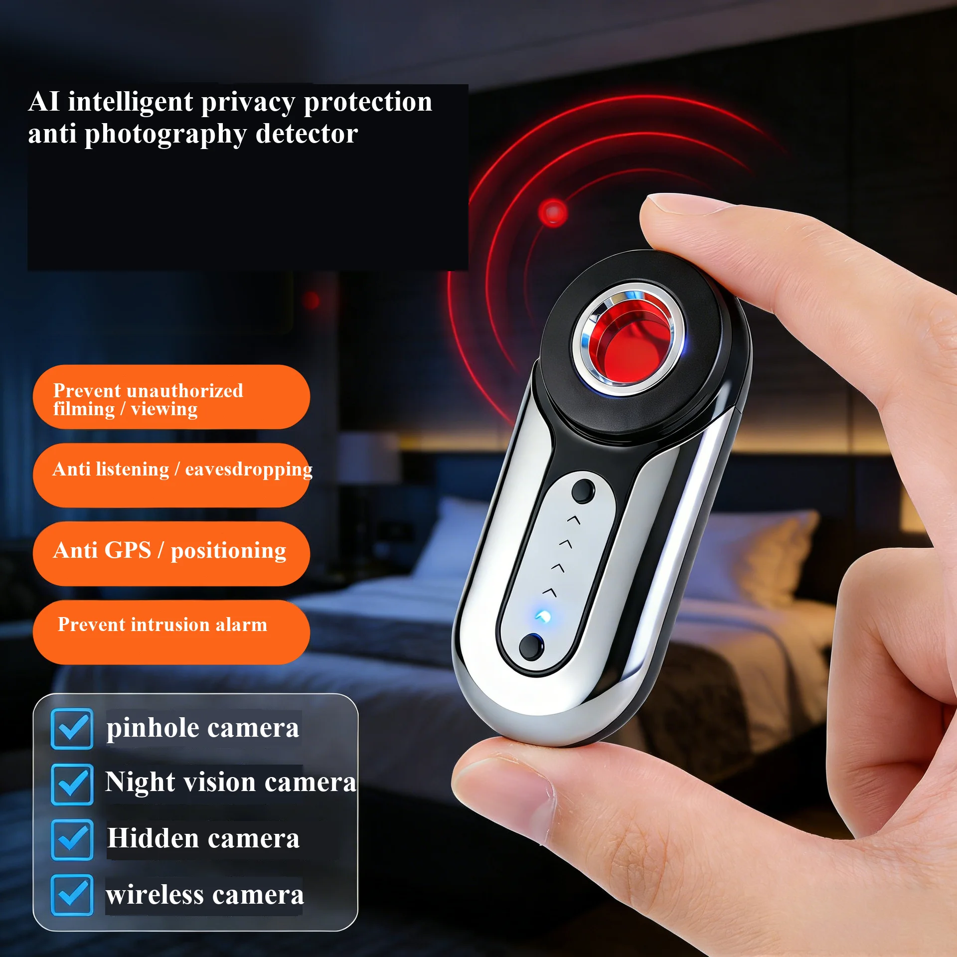 

Infrared detector hotel camera detection anti-peep anti-secret camera anti-positioning anti-monitoring wireless signal detector