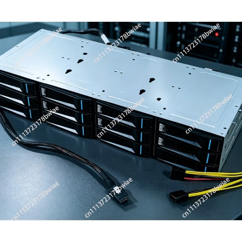 12 Bay 3.5-inch 6Gb/s Hot-Swappable Hard Drive Cage for Qunhui NAS, 12Gb/s Backplane SAS SATA Chassis Storage Expansion