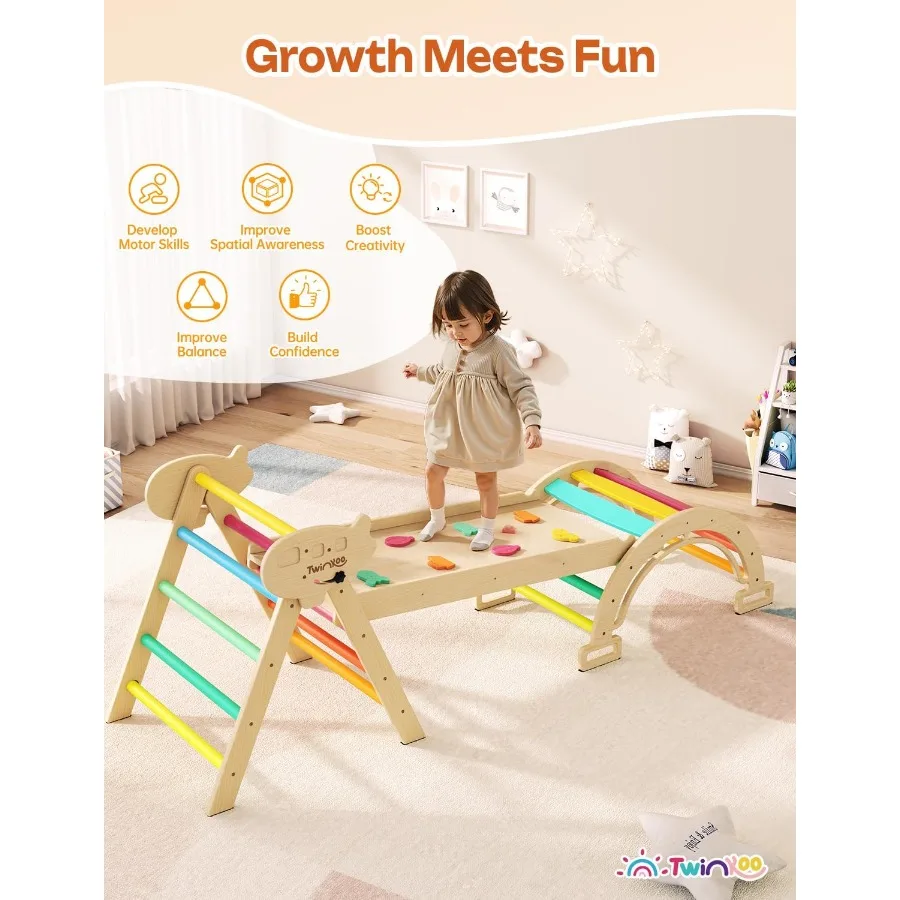 7 في 1 مجموعة مثلث بيكلر قابلة للطي طفل رضيع تسلق اللعب الصلبة خشبية مونتيسوري تسلق مجموعة متسلق الطفل لعب داخلي #6