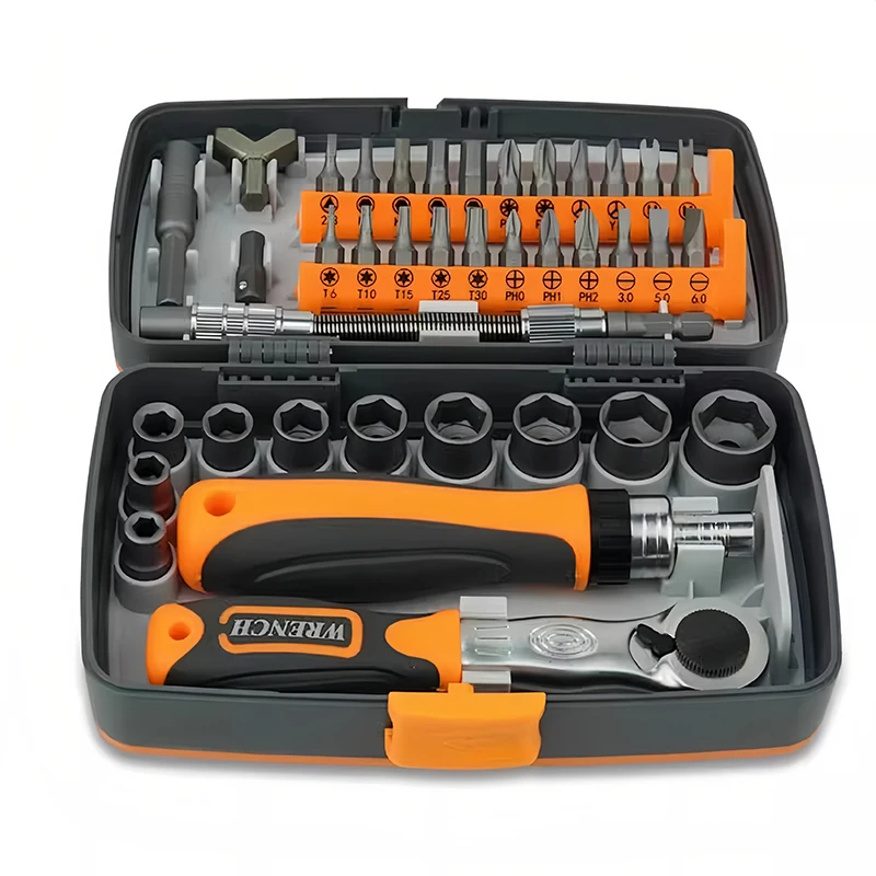 Professional Maintenance Tools for Motorcycles Bicycle Quick Maintain Hand Tool 38pcs Ratchet Screwdriver Sleeve Set Portable