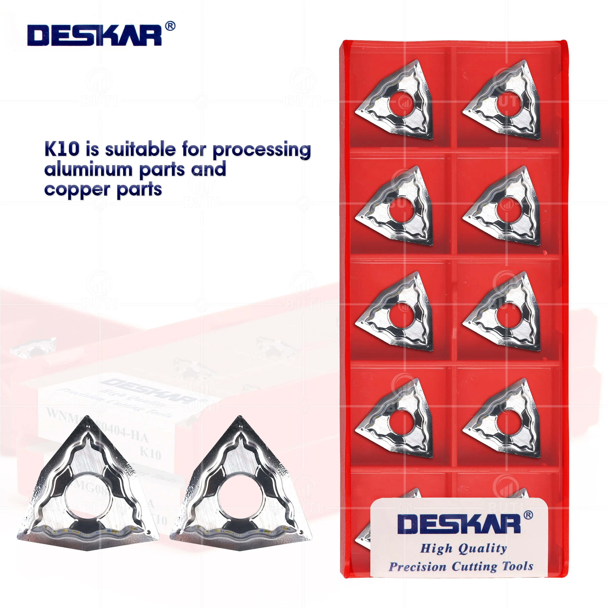 Deskar 100 Original Wnmg080404 ha Wnmg080408 ha K10 Alumínio Cnc Torneamento Ferramenta Torno Corte Carboneto Inserção Cortador de Alta Qualidade