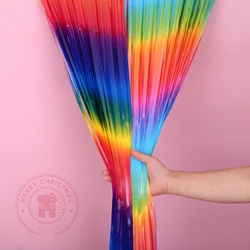 1m*2m New Macaron Rain Curtain Wedding Birthday Decorative Door Curtain Colorful Rainwire Door Curtain Colorful Strips Wholesale