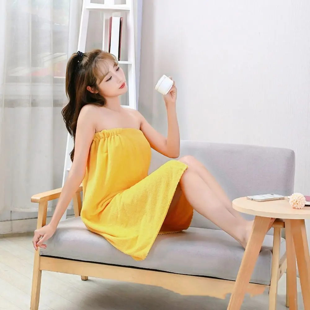 Home Pajamas Coral Fleece Lady Bath Towel Soft Thickened Hotel Bathrobe Cartoon Comfortable Wrap Shower Skirt Home