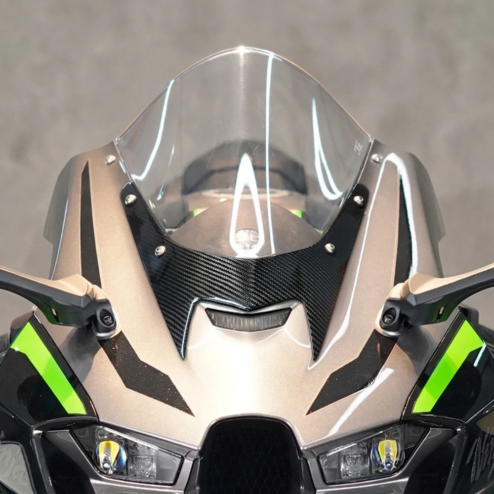 Carbon Fiber Motorcycle Front Fairing Windshield Trim for Kawasaki ZX-10R ZX-10RR 2021-2026 4
