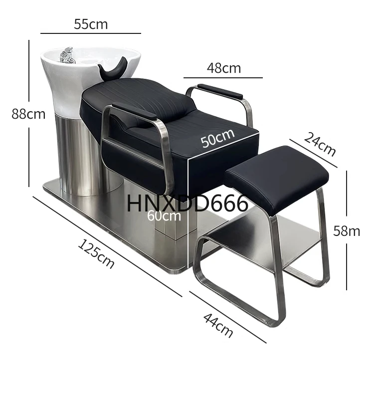 Stylish and simple ceramic deep basin semi-lying flush bed hair salon