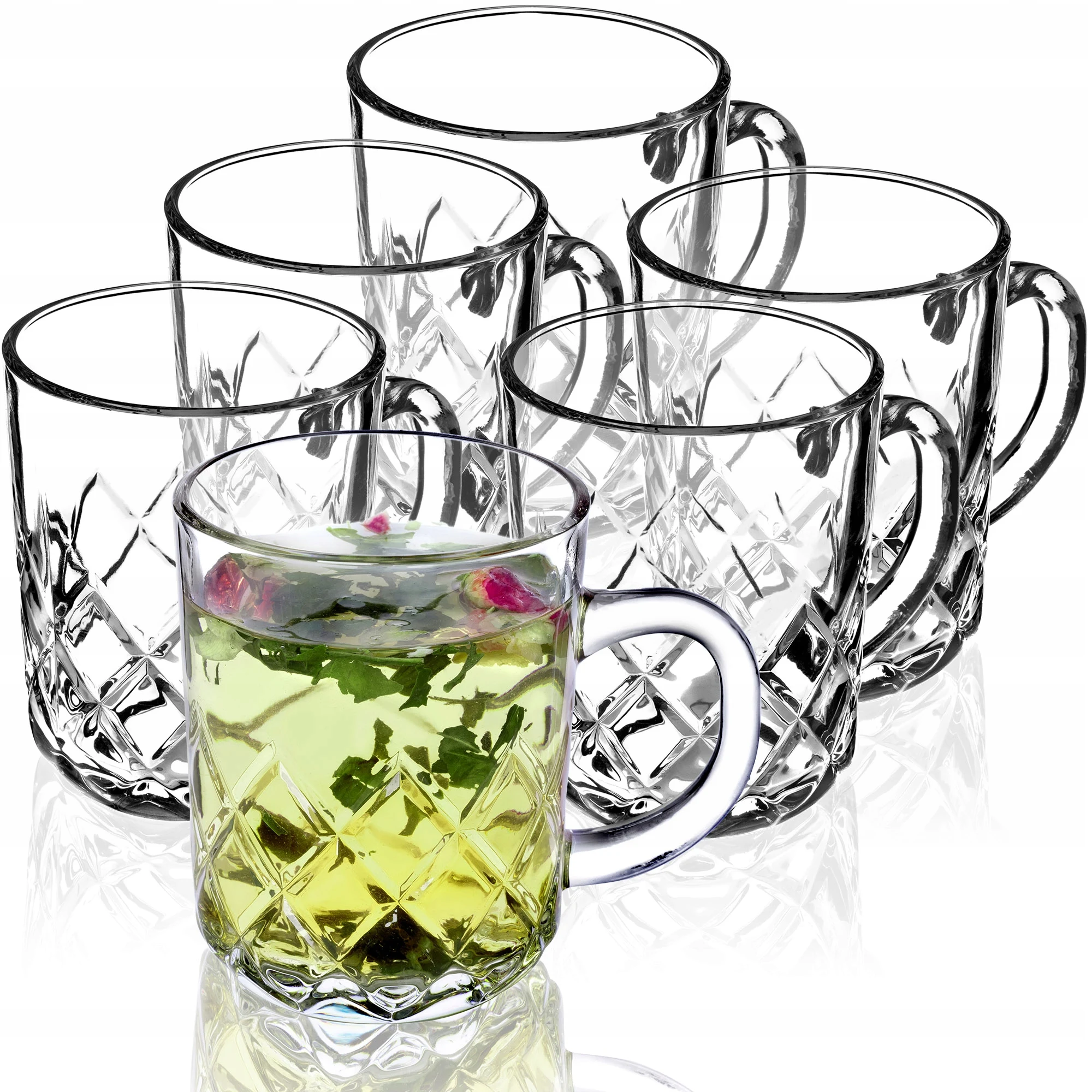 KADAX Glazen Theekop Glazen Beker Set van 6 stuks 230 ml