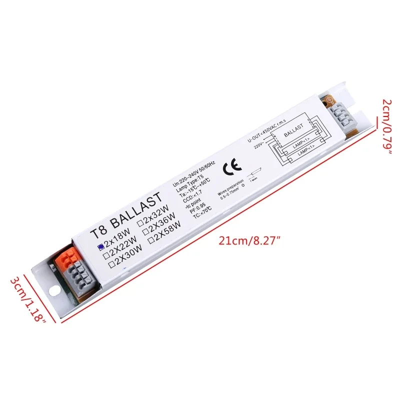 T8 220-240V 2x58W Wide Electronic Ballast Fluorescent Lamp Ballasts Drop Shipping