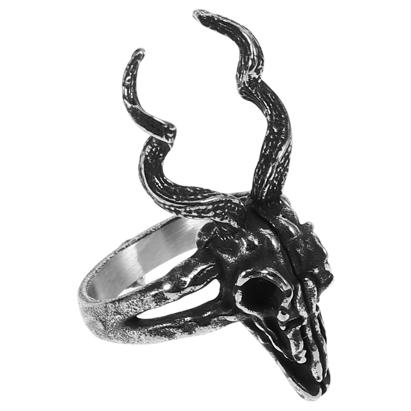 

Sheep Skull Vintage Ring Titanium Steel Ring Finger Jewelry Daily Wear Fashionable Men Statement Accessory