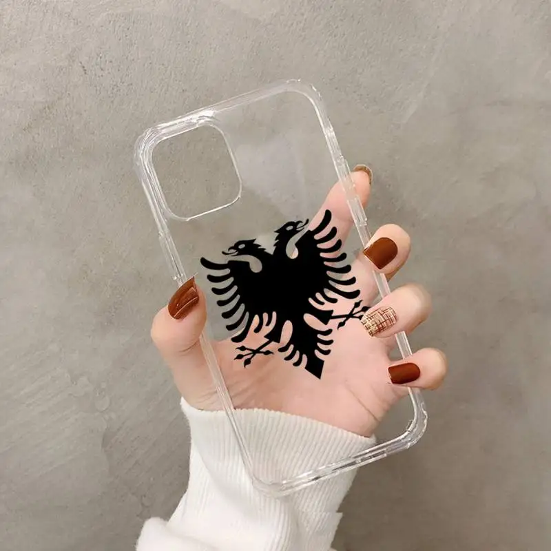 Albania Albanians Flag Phone Case Transparent soft For iphone 11 13 12 14 x xs xr pro max mini plus