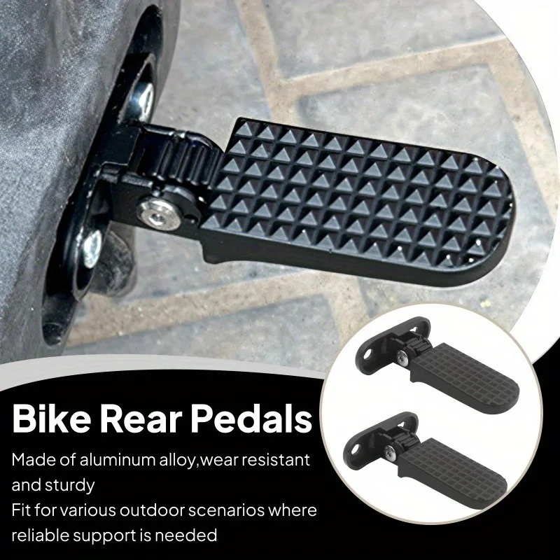

1 пара нескользящих складных задних подножек для велосипеда, педалей для велосипеда из алюминиевого сплава, быстросъемные подножки для многоразовых и горных велосипедов