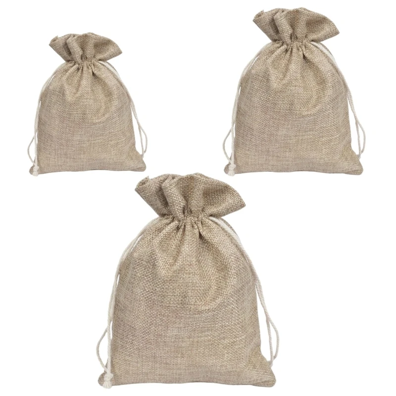 20 Pack of Fabric Pouches with Drawstring Portable Drawstring Burlap Candy Bag Linen Gift Wedding Favor Packaging Drop Shipping