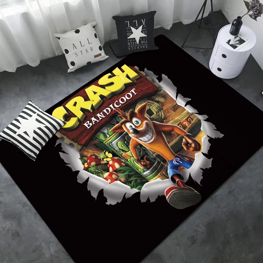 Game Crash-Bandicoot Hallway Carpet Non-Slip Laundry Room Mat Laundry Decor Balcony Child Living Room Bedside Area Rugs