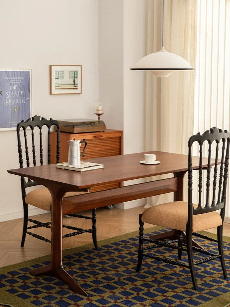 Solid wood dining table Household dining rectangular all solid wood table Study office workbench