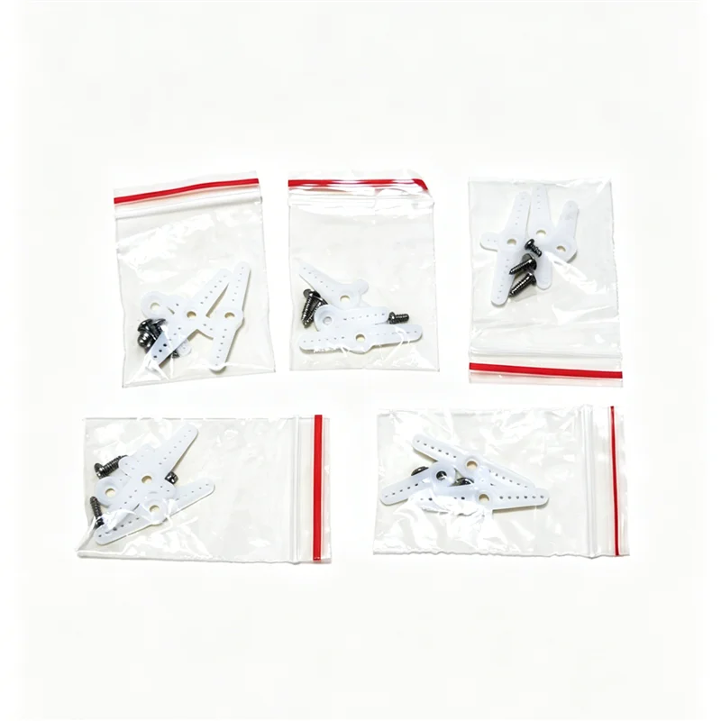 5 Sets SG90 9G Servo Horn Arms Kit, Plastic Servo Replacement Horn with Mounting Screws for SG90 RC Servo Motor