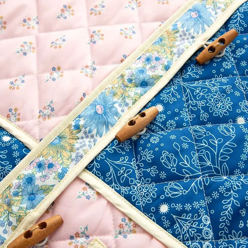 Jaqueta de Aodão com Botões e Estampa Floral Multicolorida para Mulheres, Nova Moda Primavera JNLEAOG, Corte Reto, Manga Lo...