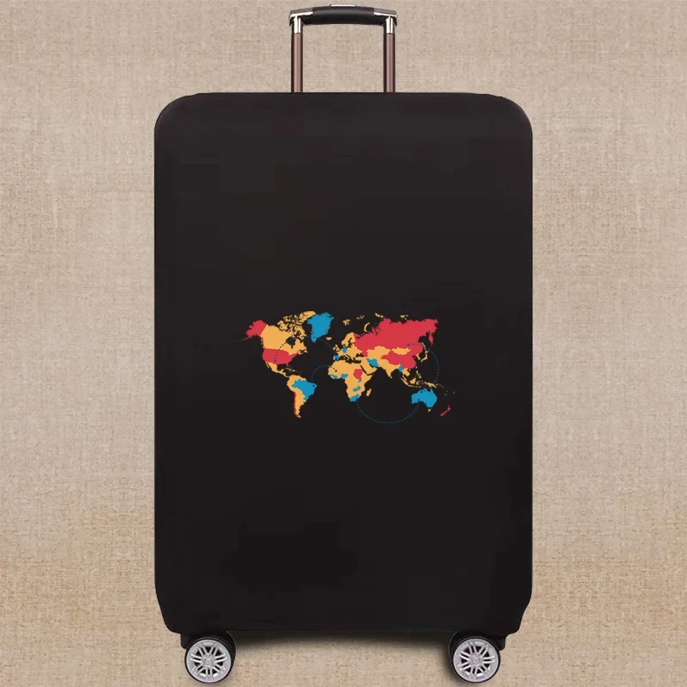 Travel Elastic Protective Cover Luggage Case Travel Global Pattern Series Luggage Cover 18-32inch Travel Accessories