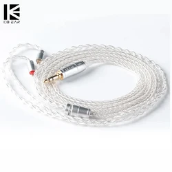 KBEAR 8 Core Upgraded Silver Wired Earphone Cable 2PIN/MMCX/QDC Gaming Headphones Earbuds Headset KBEAR KS1 KS2 TRI Meteor IEMs