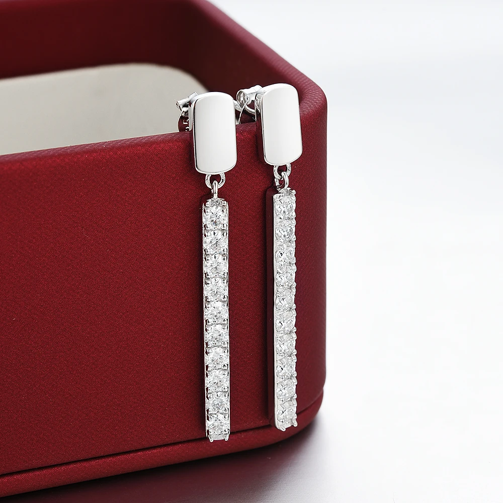 

Элегантные серьги-капли из 100% стерлингового серебра 925 пробы VVS1 3EX D Цвет Высокое качество Муассанит Алмазные драгоценные камни Ювелирные изделия оптом