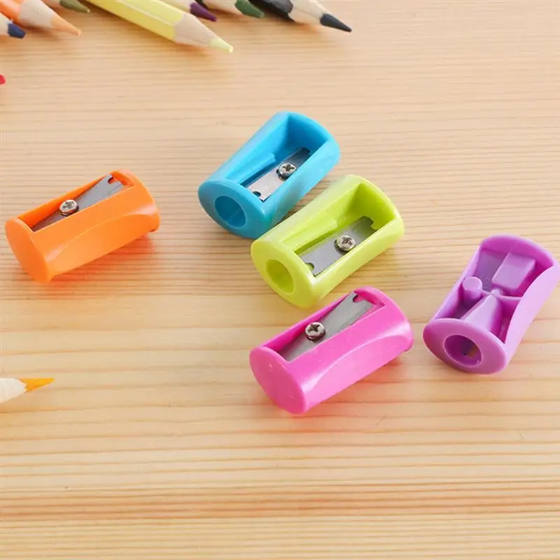 50pc Hand Pencil Sharpener Creative Waist Design Sharpener  OlorfulHandheld Sharpener Students Stationery Supplies Random Color