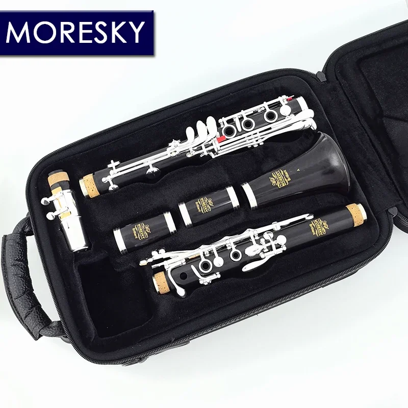 

Кларнет MORESKY из черного дерева/Grenadilla Professional, посеребренный, 19 клавиш, кларнет · Блестящий