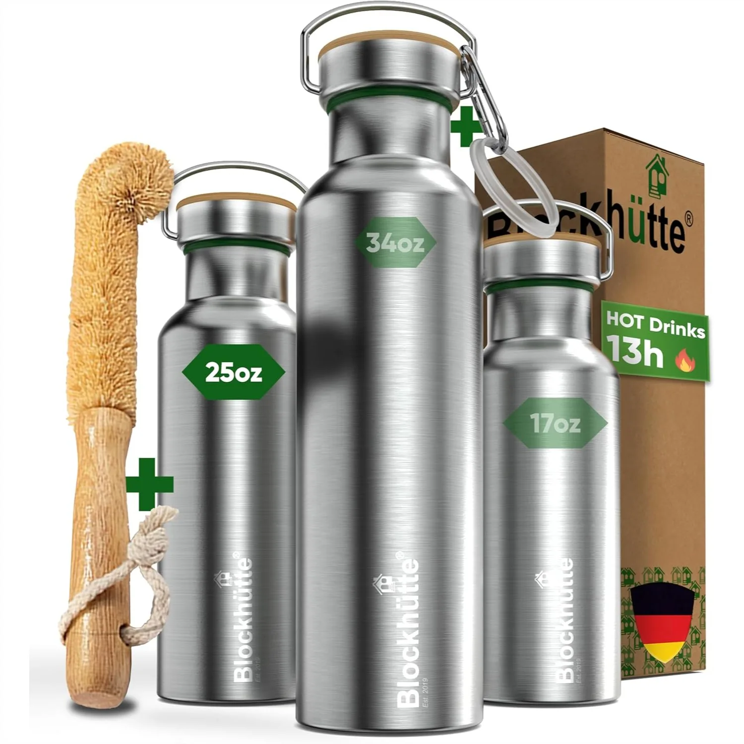 

Vacuum Insulated Stainless Steel Water Bottle 25 oz, Wide Mouth Metal Bottle for Hot & Cold Drinks, BPA-Free Sports Flask for