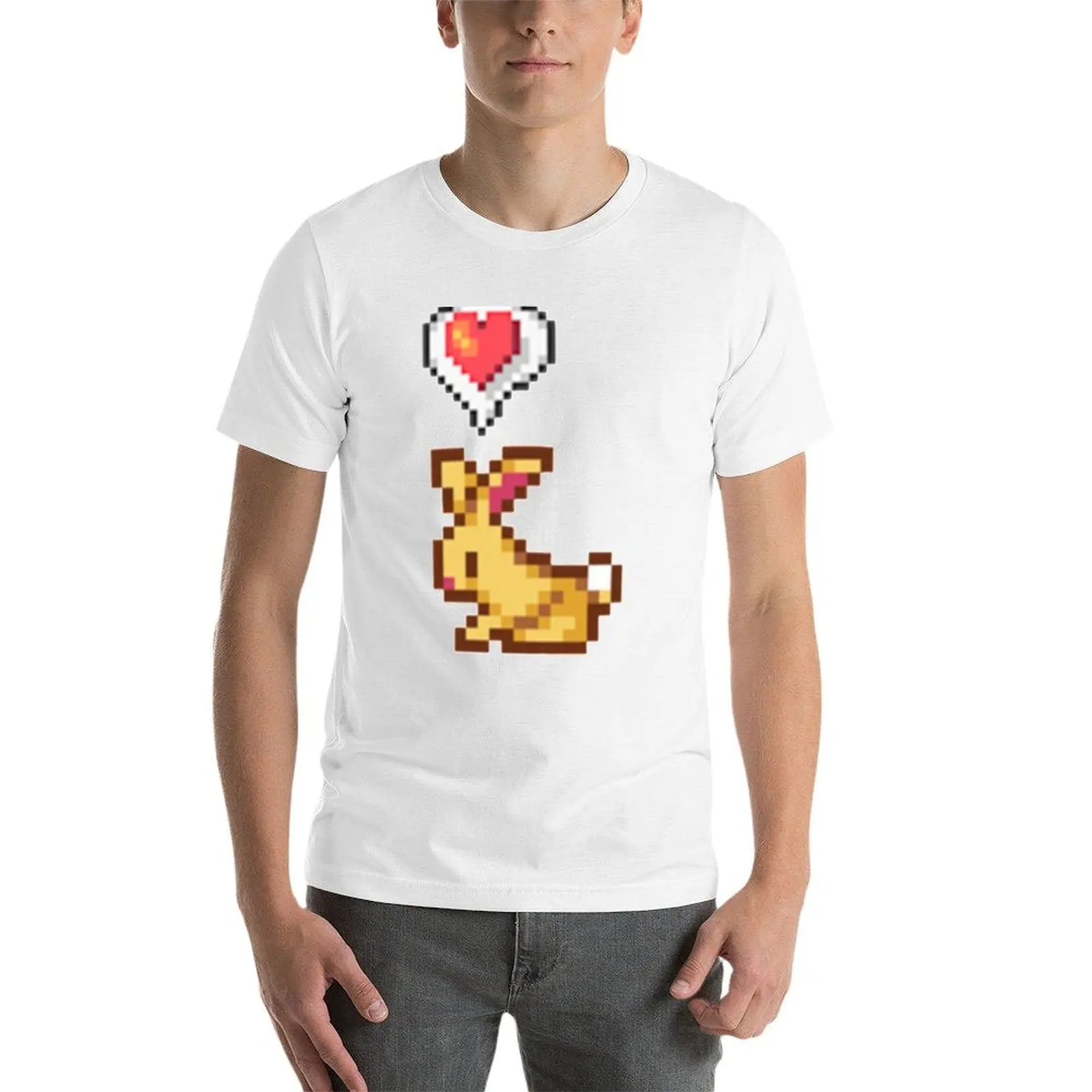 Stardew Valley Happy Rabbit Chicken T-Shirt Big Size Short Sleeve Tee for Men view 3