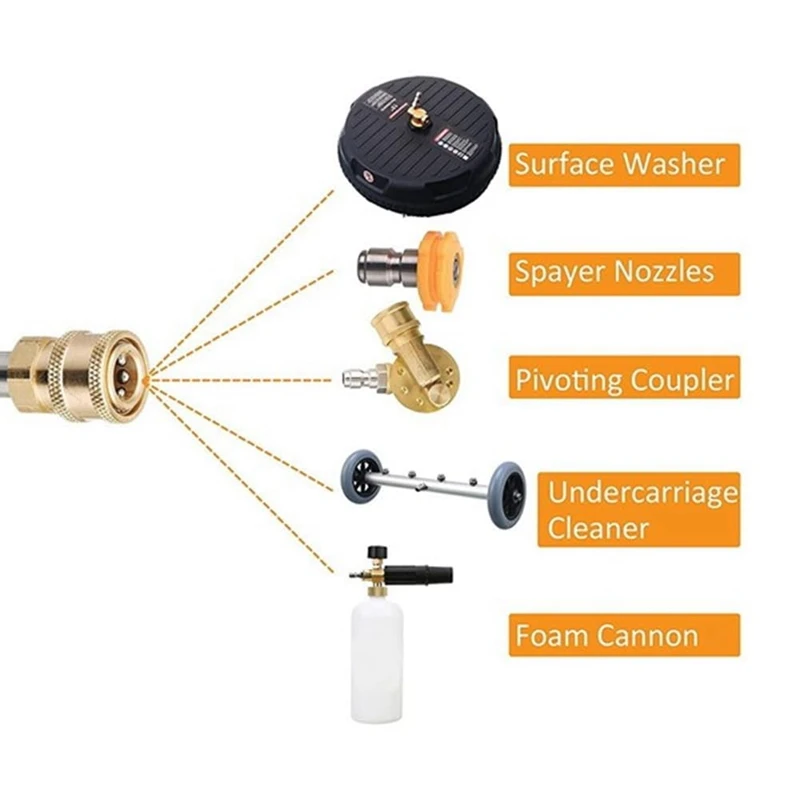 Pressure Washer Extension Universal Lance Extender for Pressure Washers M22 to 1/4 Inch Quick Connect Stainless Steel Rod