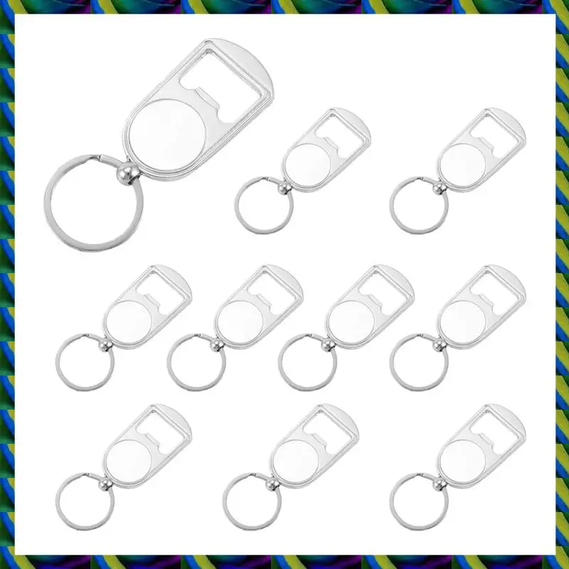يوميا 10 قطعة التسامي فارغة المفاتيح فتاحة الزجاجات المعدنية فارغة حلقة رئيسية نقل الحرارة مستطيلة التسامي المفاتيح