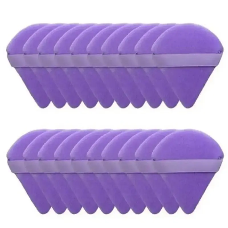 20 szt. Nowe Trójkątne Gąbki do Makijażu z Miękkiej, Przyjaznej dla Skóry i Delikatnej w Dotyku, Idealne do Użytku Domowego i Podróżnego