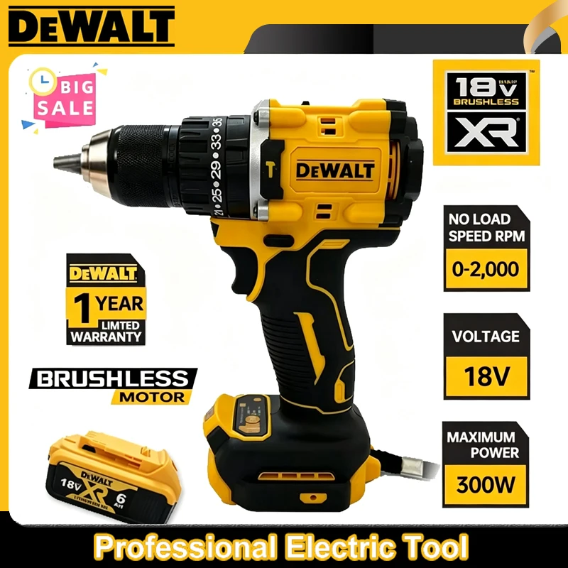 Dewalt DCD800 2000RPM Cordless Impact Drill 1/2 Inch Brushless Electric Screwdriver Lithium Electric Tool For Dewalt 20V Battery