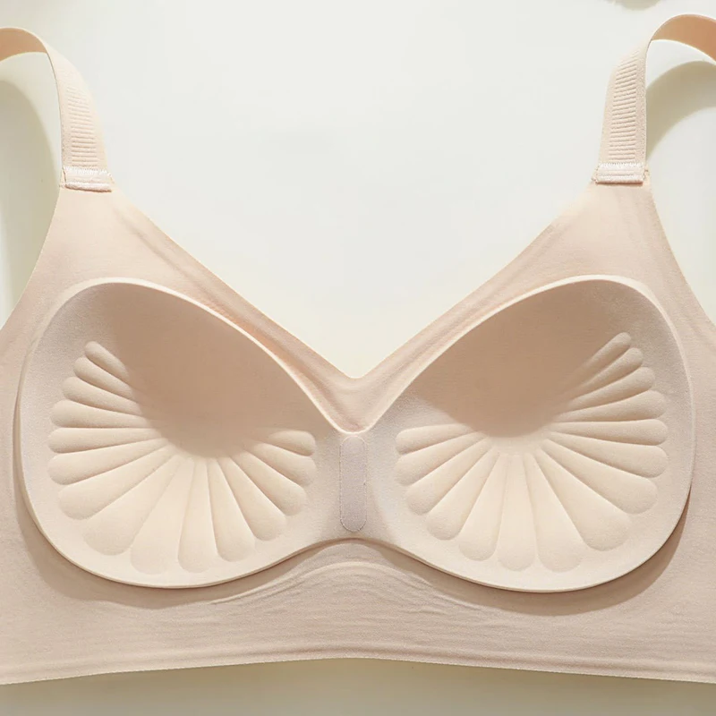 

Traceless Women Lingerie Gathered Collecting Auxiliary Breasts Prevent Sagging No Steel Rings Solid Color Fixed Cup Bra