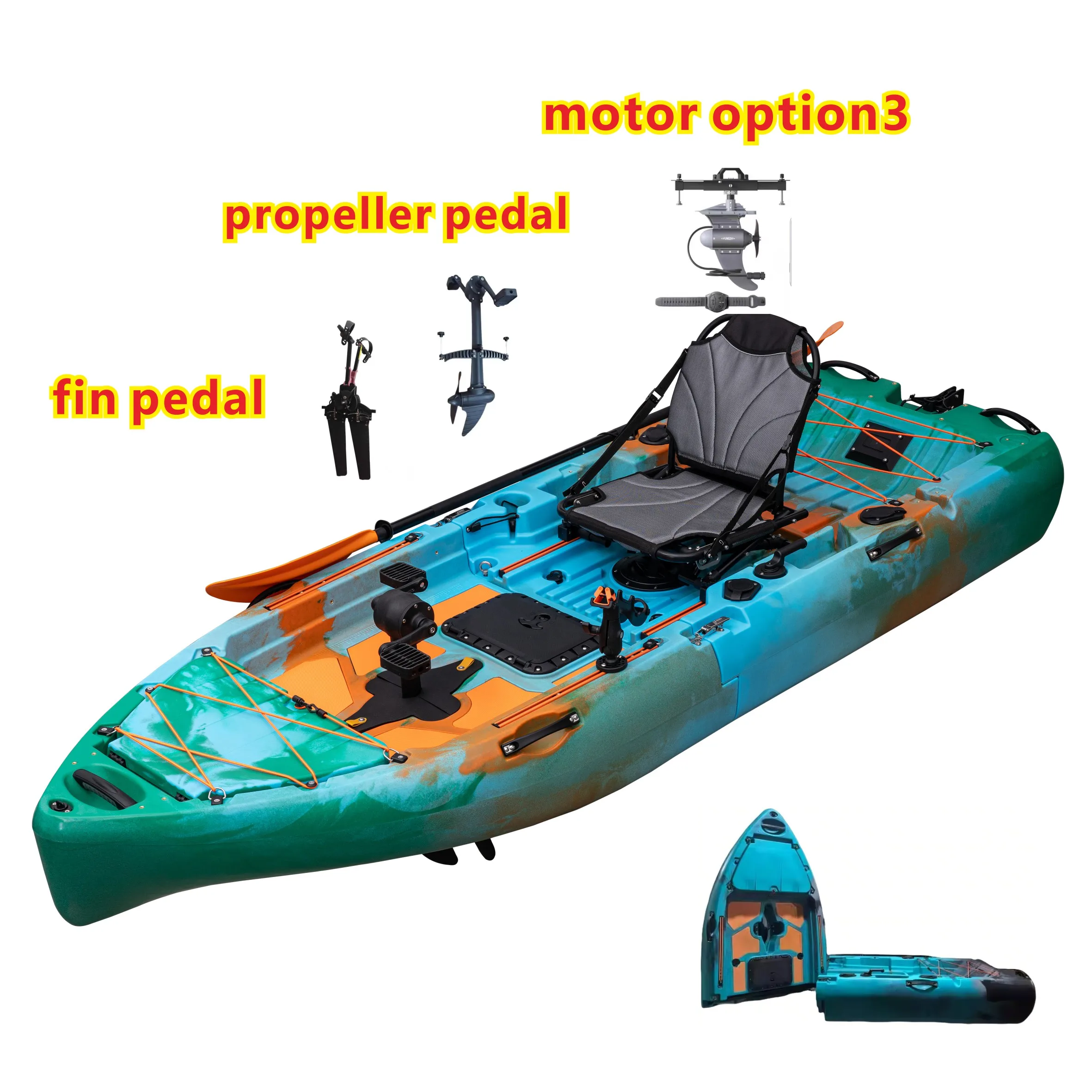 

Заводская цена, 9-футовый одноместный модульный рыболовный каяк из 2 частей, устойчивая конструкция