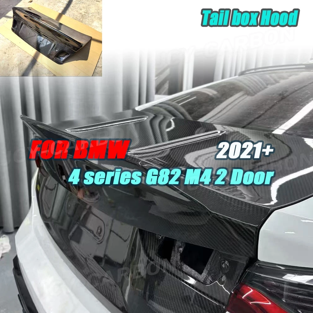 

Сухое углеродное волокно для BMW 4 серии G82 M4 2-дверный 2021+ Автомобильный задний багажник, крышка багажника, гоночный комплект кузова, отделка, внешнее украшение
