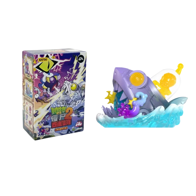KAYOU Plants vs Zombies 2 Tide Pool Beach 4 Bullets Blind Box Mini Rubber Doll Mystery Box Game Character Model Collectible Toys