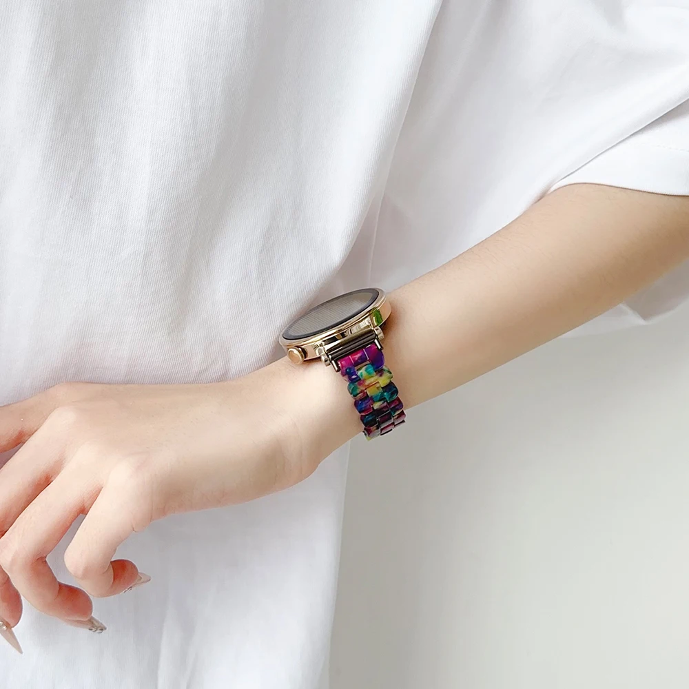 18 20mm 22mm Women Resin Band for Huawei Watch GT 4 41mm 46mm 4/4pro Luxury Slim Bracelet for Galaxy 6 5 4 44mm 40mm Girls Strap