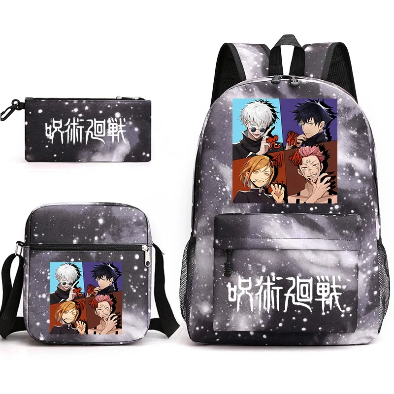 Jujutsu Kaisen anime print borsa da scuola per studenti zaino per bambini borsa a tracolla astuccio 3 pezzi set back to school gift