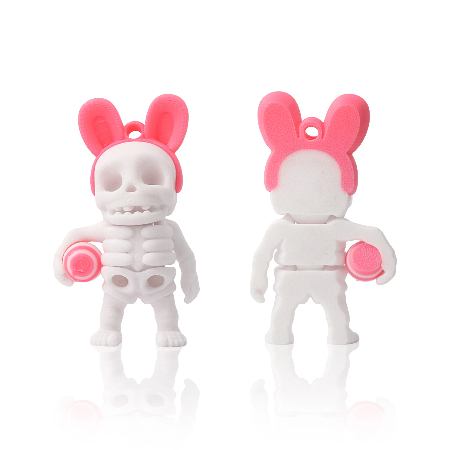 

3D printed pink skull with ball, collectible desktop decoration, unique gift creativity, quirky design, ornament decoration toy